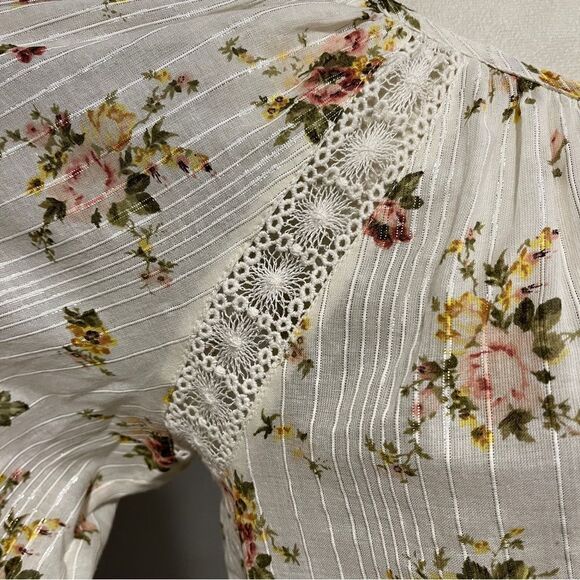 Lovestitch floral long sleeve oversized blouse size M Medium - Picture 3 of 15